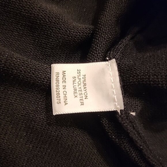 Birch NY Sweater 2x Black Metallic Silver Animal Print Pull Over - Picture 6 of 6